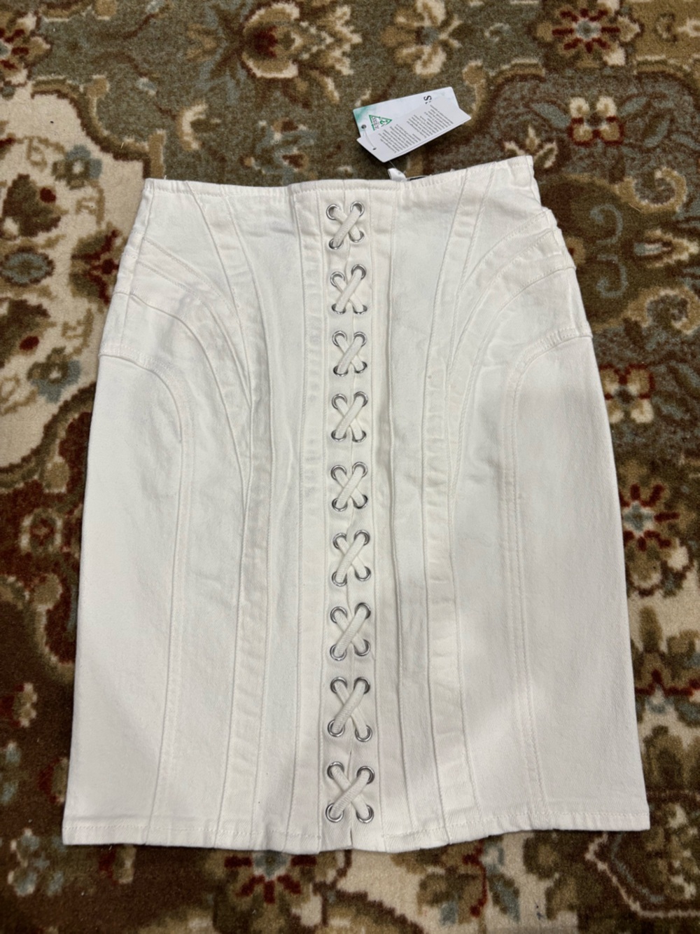 NWT Guess Lace Up Denim Skirt